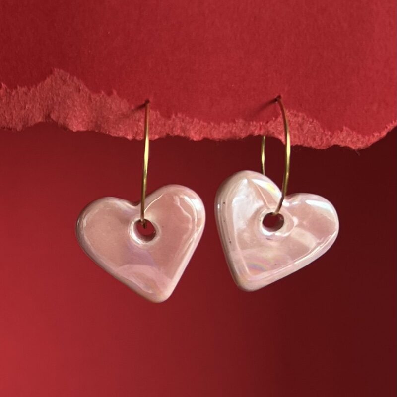 Cerámica corazón par