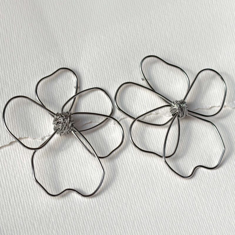 Pendientes flor acero inox