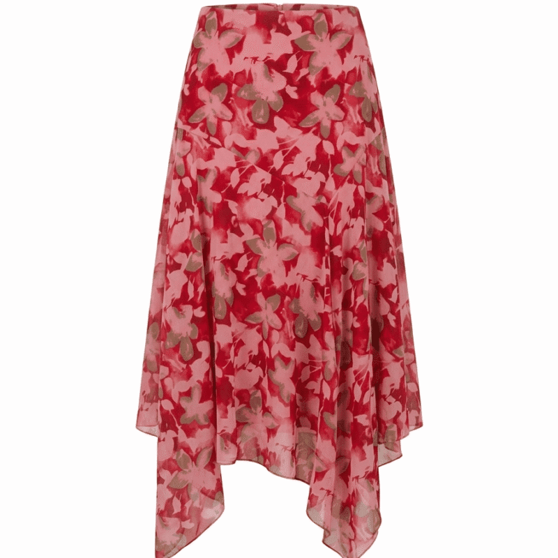 Falda flores rosa